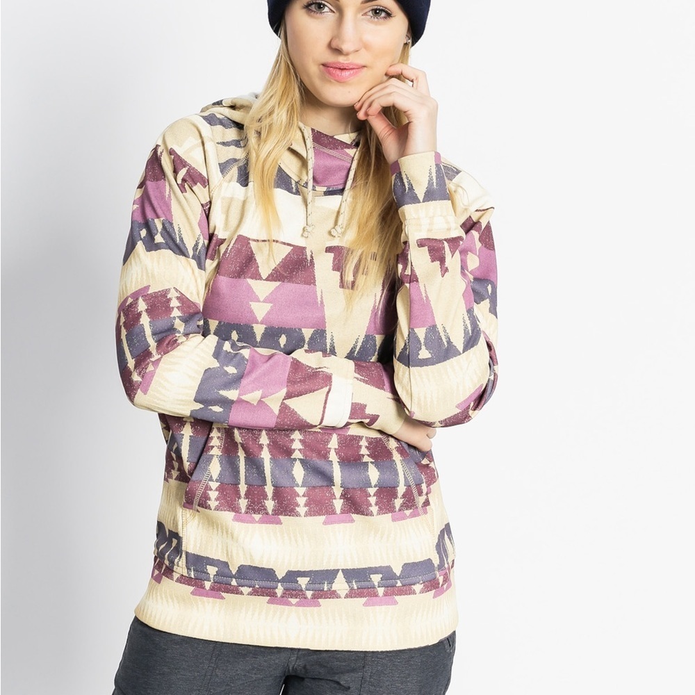 Burton Heron Southwest Aztec Pullover Hoodie Sweatshirt‎